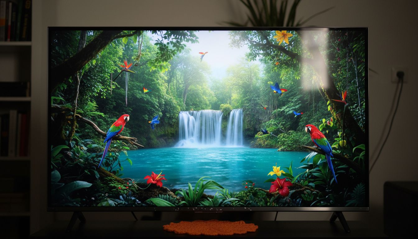 Gedetailleerde close-up van OLED TV-pixels met indrukwekkend contrast
