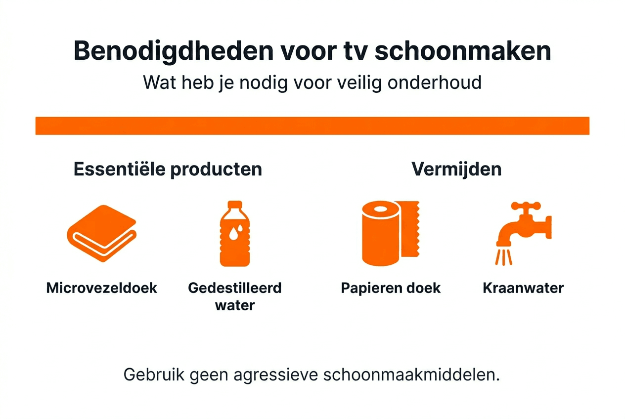 Infographic: Wat heb je nodig om je tv goed schoon te maken en waar moet je op letten?