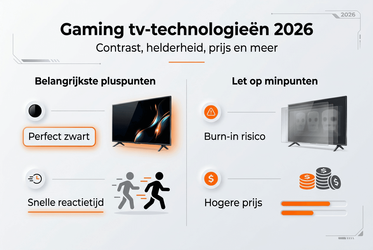 Infographic: de beste tv-technologieën voor gaming in 2026 op een rij