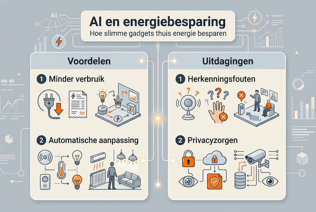 Overzicht: Hoe AI bijdraagt aan energiebesparing – infographic