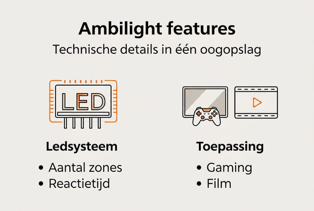 Overzicht van Ambilight: de belangrijkste technische kenmerken in één infographic