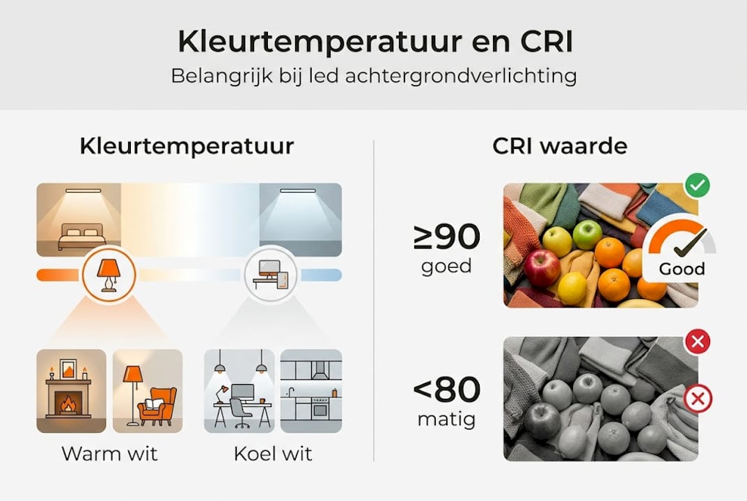 Infographic: Alles wat je moet weten over de kleurtemperatuur en CRI van LED-verlichting