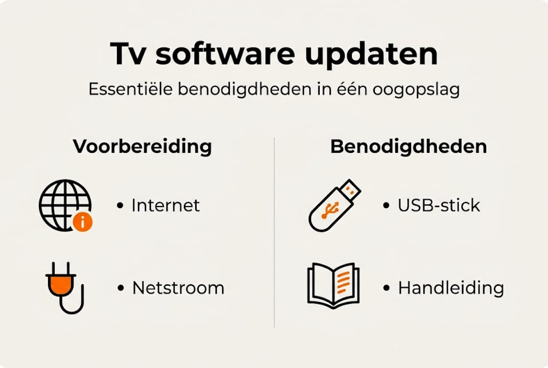 Overzicht: wat heb je nodig voor een software-update van je tv?