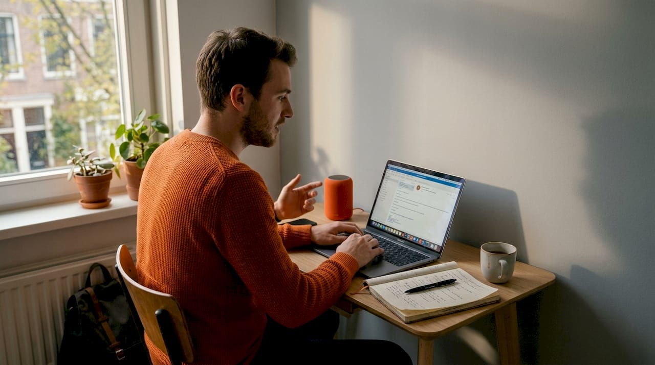 Steeds meer professionals werken thuis efficiënt dankzij een slimme speaker waarmee ze alles handsfree kunnen regelen.
