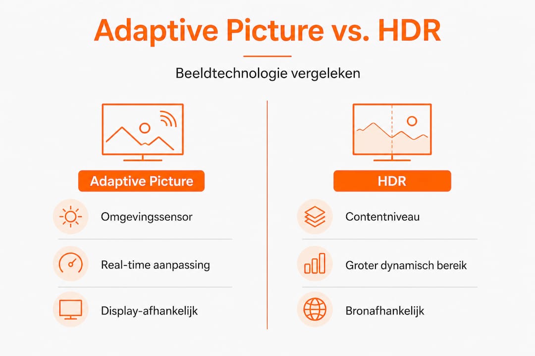 Infographic: verschil tussen adaptieve afbeeldingen en HDR-beelden