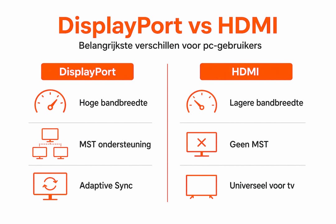Infographic: Wat zijn de verschillen tussen DisplayPort en HDMI?