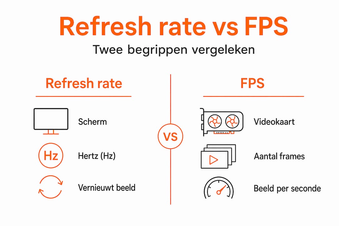 Infographic: het verschil tussen verversingssnelheid en frames per seconde