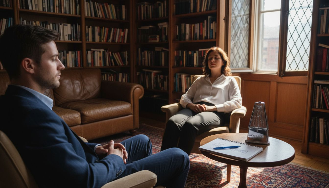 Hypnosis practitioner guides client through deepening