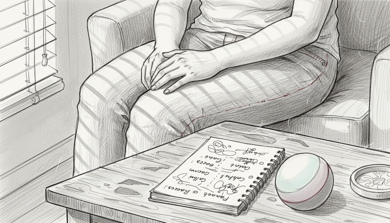 Client’s hands during habit rewiring session