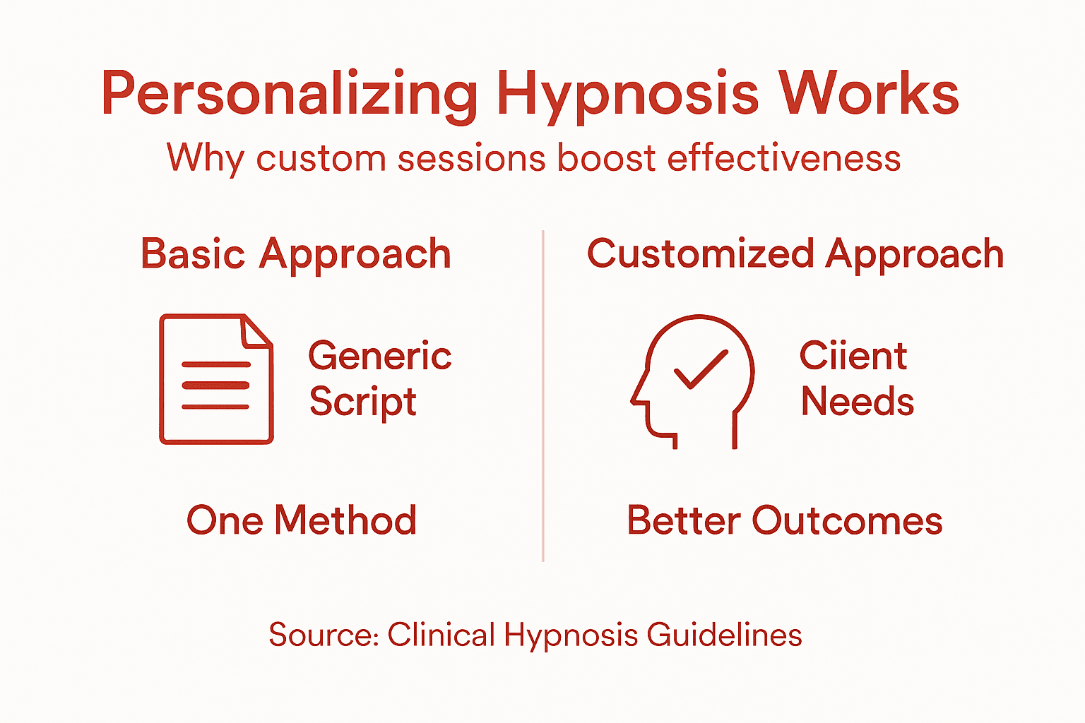 Infographic showing personalized versus generic hypnosis