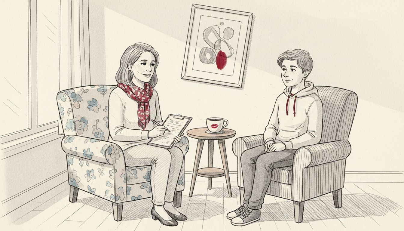 Therapist and client building rapport in session