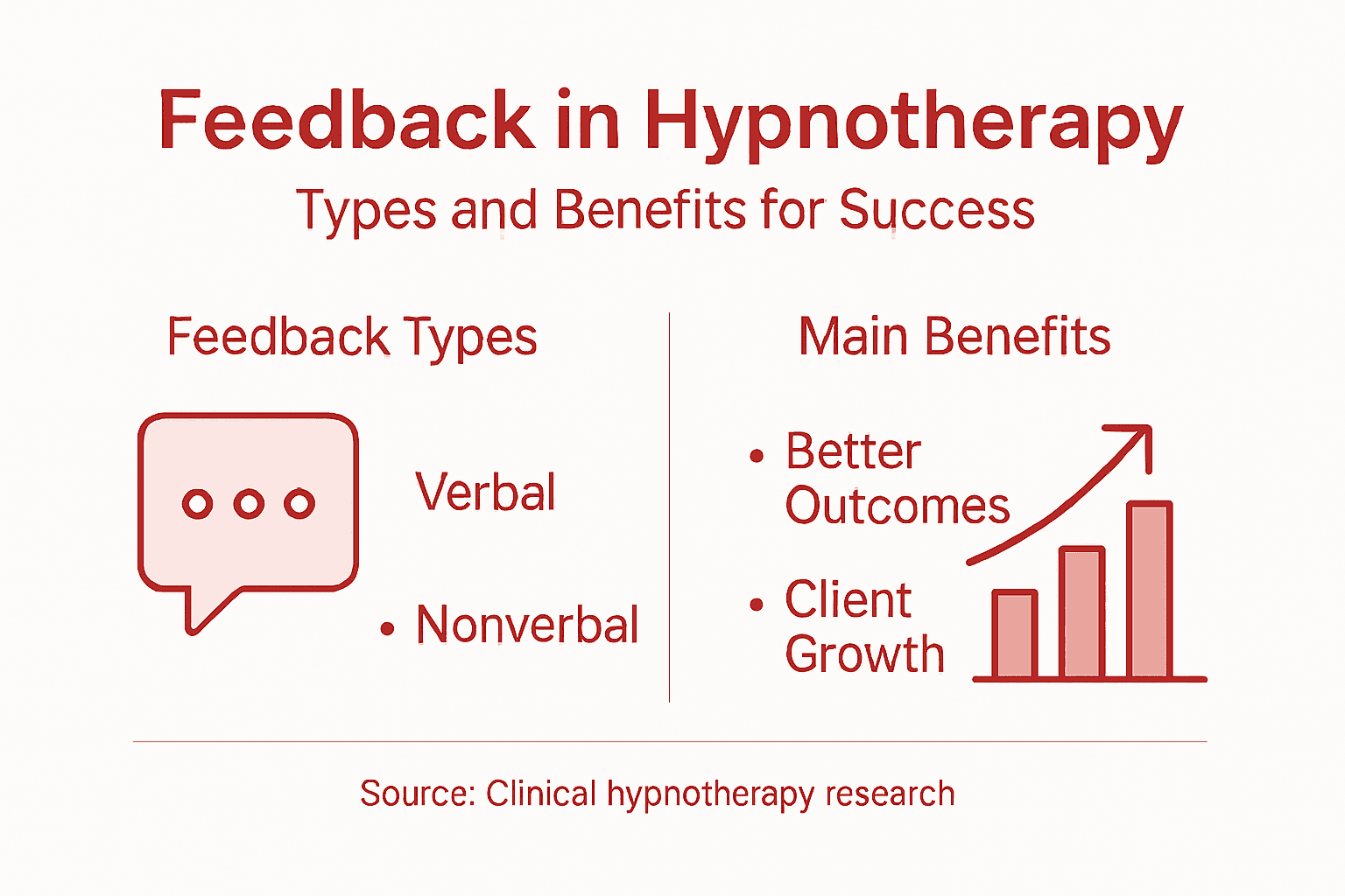 Infographic of hypnotherapy feedback types and benefits