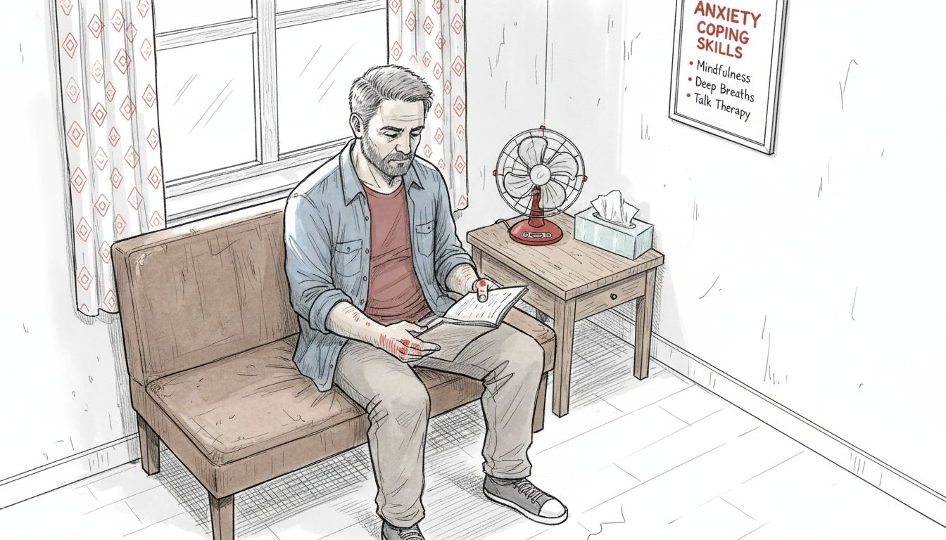 Man confronting fears during therapy session