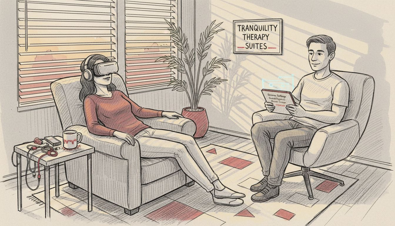 Client in VR headset during hypnotherapy session