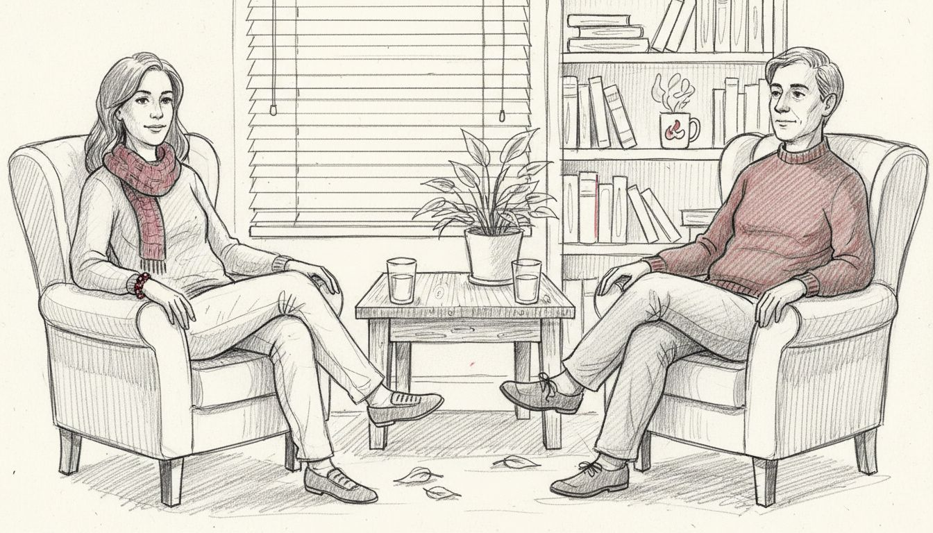 Therapist and client mirroring postures