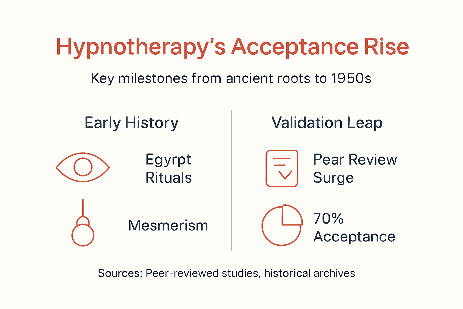 Infographic on hypnotherapy’s scientific acceptance rise