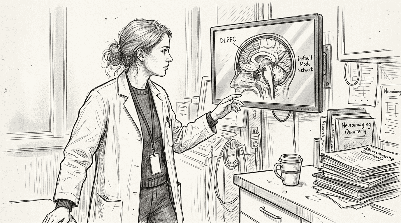 Researcher views hypnotherapy brain scan in lab