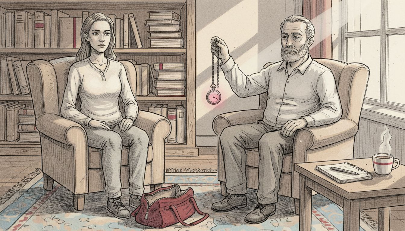 Eye fixation hypnosis technique in progress