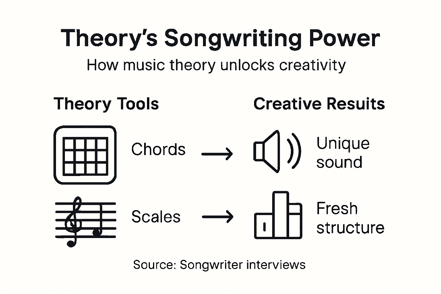 Infographic on theory’s creative impact in songwriting
