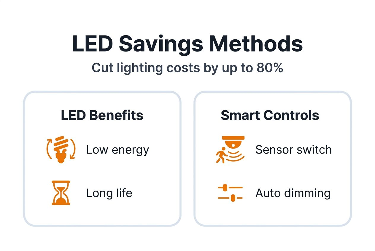 Infographic comparing LED benefits and smart controls