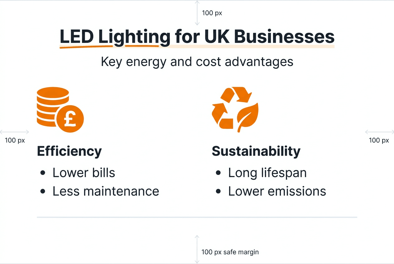 Infographic on LED lighting business benefits