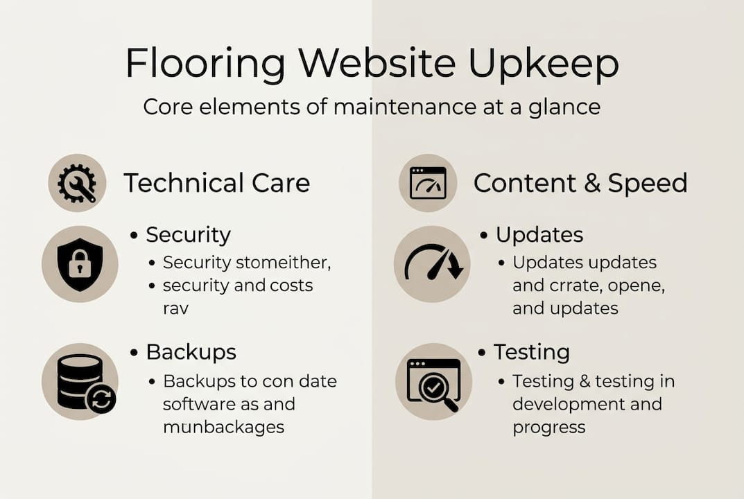 Infographic showing key flooring site maintenance tasks