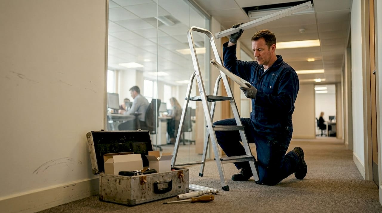 Engineer replaces fluorescent with LED lighting