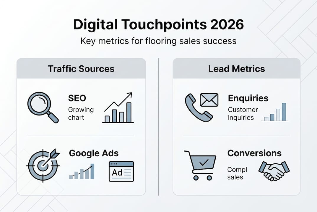 Infographic showing flooring sales touchpoints