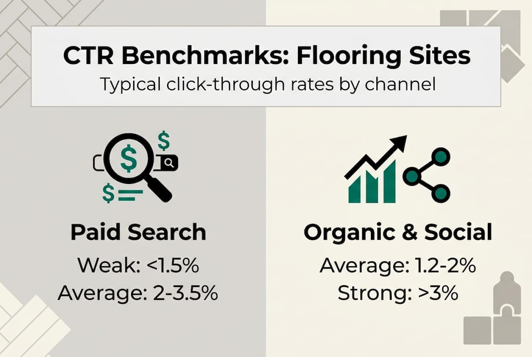 Infographic of CTR benchmarks by channel