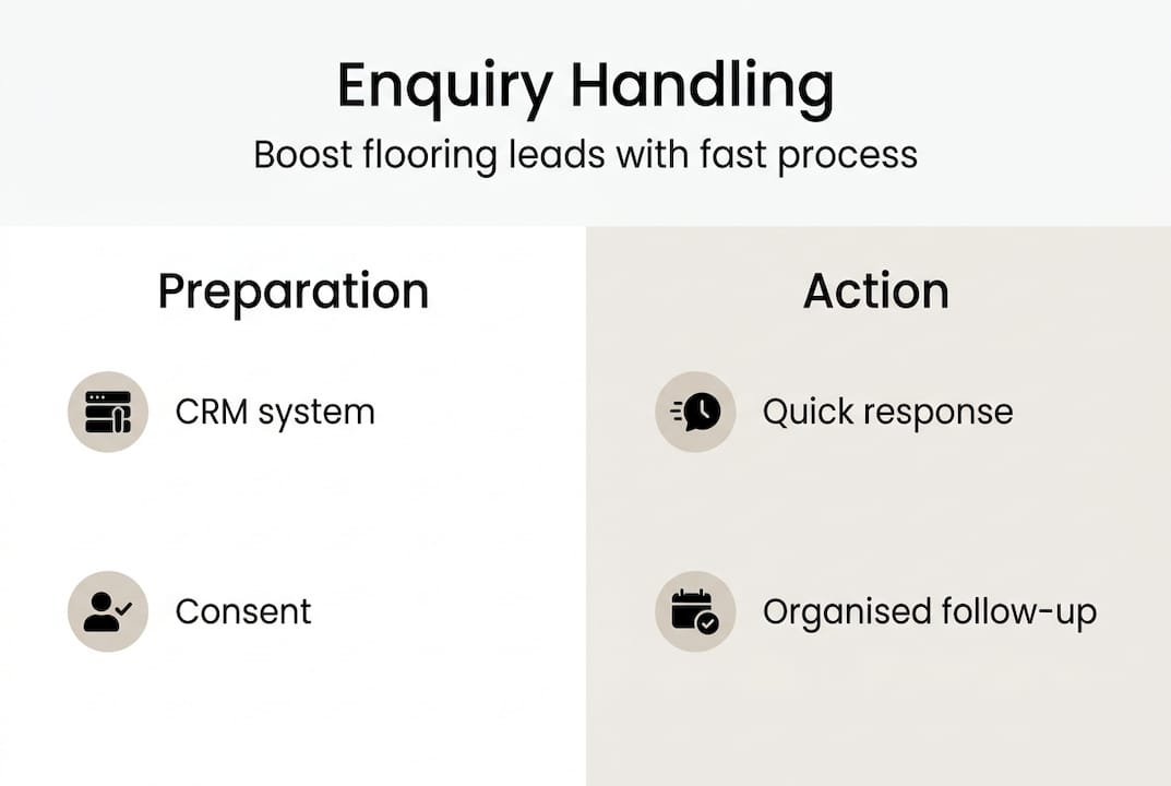 Infographic showing enquiry handling steps