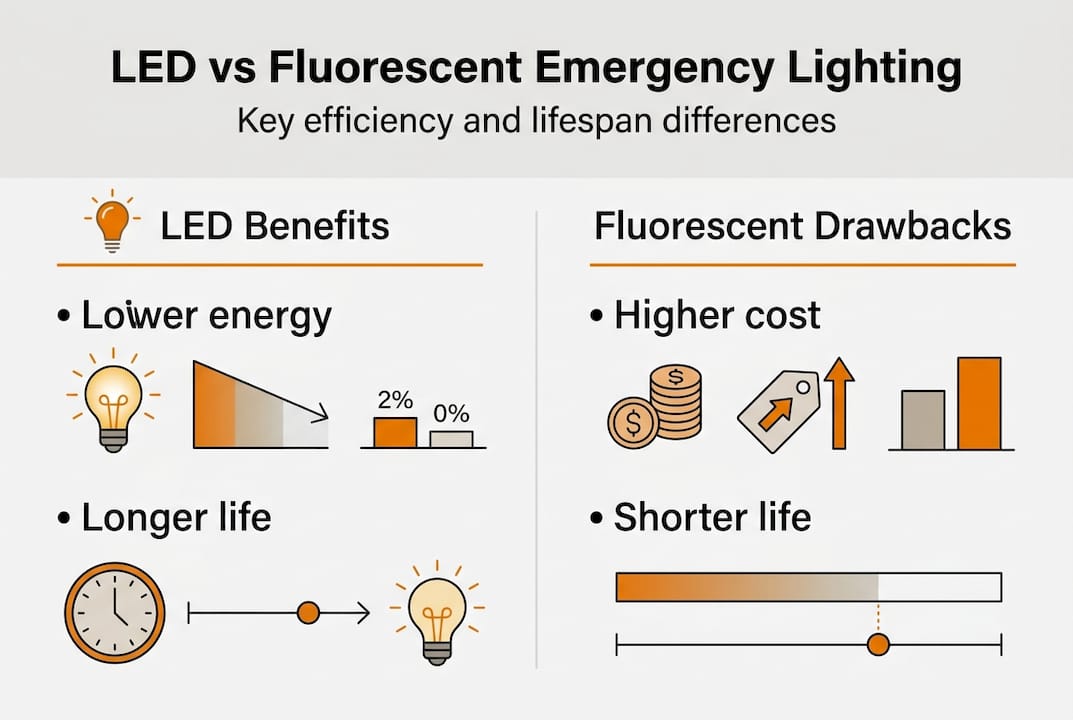 Infographic LED vs fluorescent lighting comparison