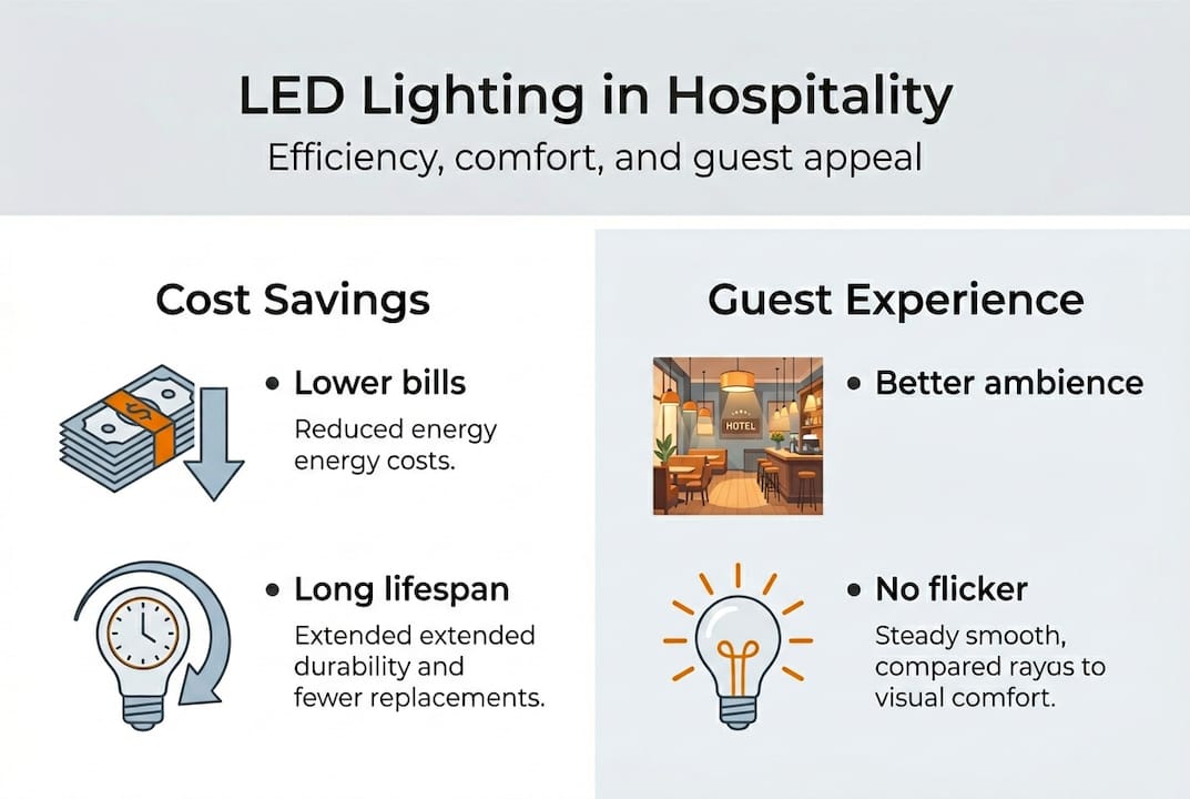Infographic: LED lighting advantages in hotels