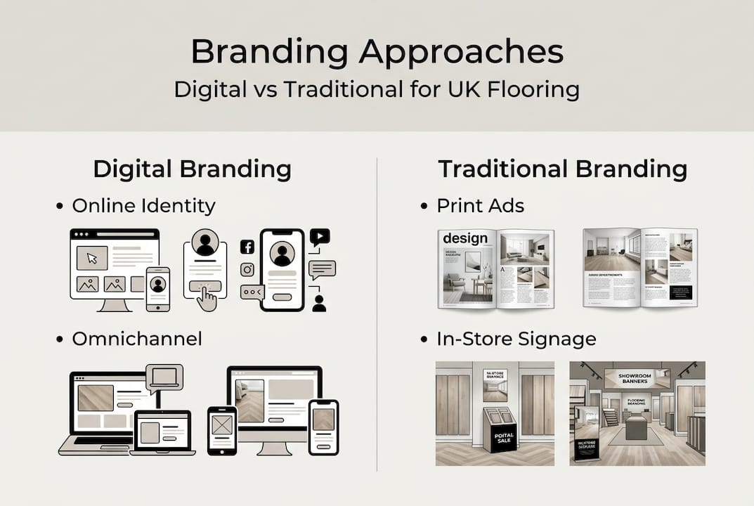 Infographic comparing digital and traditional branding