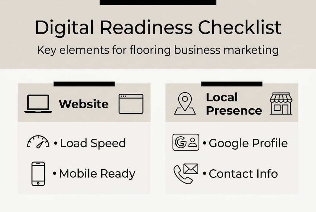 Infographic with digital readiness checklist for flooring