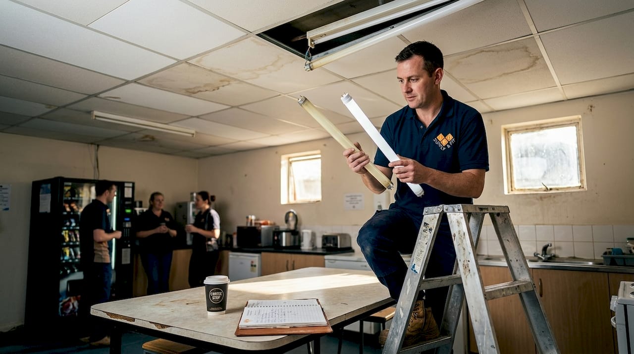 Comparing LED and fluorescent tube bulbs