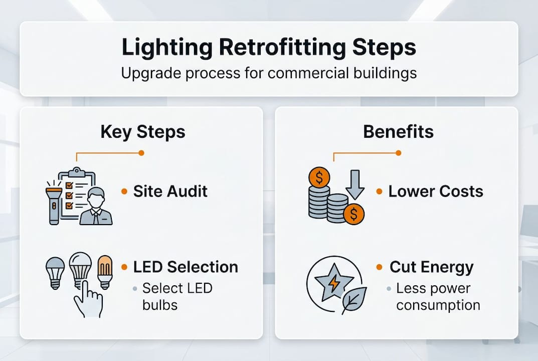 Infographic shows retrofit steps and benefits