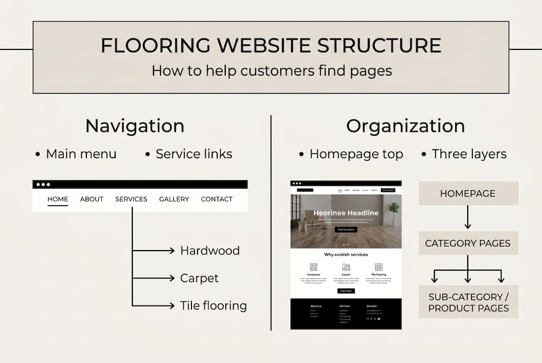 Infographic showing key website structure elements