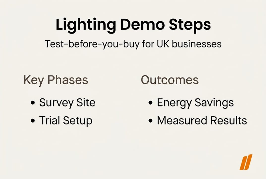 Infographic showing lighting demonstration process overview