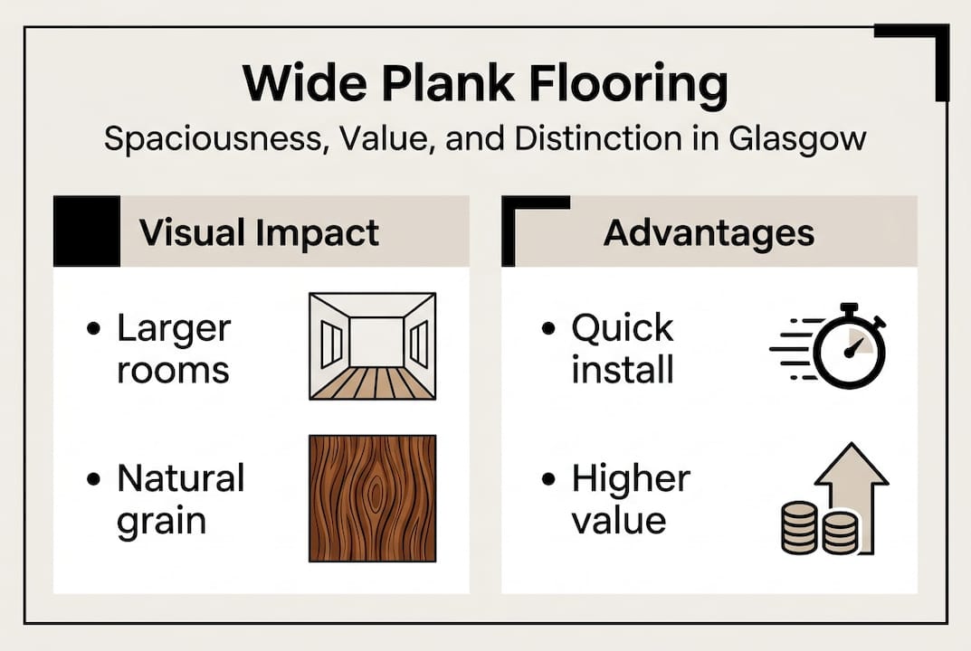 Infographic on wide plank flooring benefits