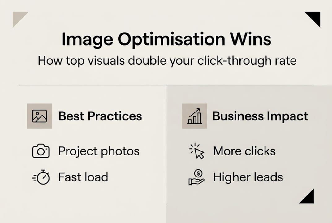 Infographic showing flooring image optimisation benefits