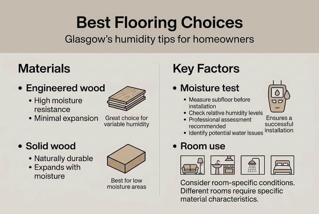 Infographic comparing floor types and factors