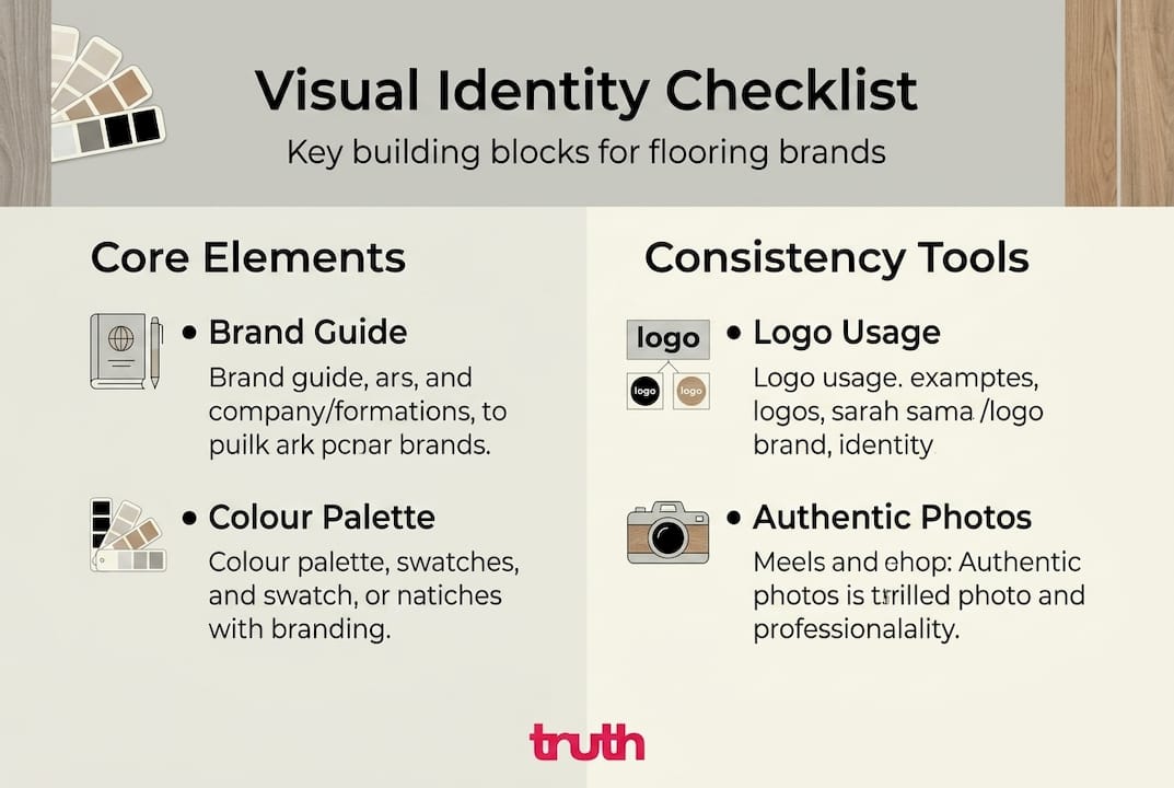 Infographic checklist for flooring brand visuals