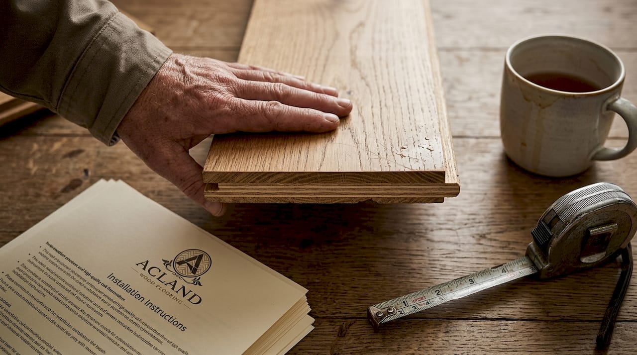 Engineered wood flooring layers exposed