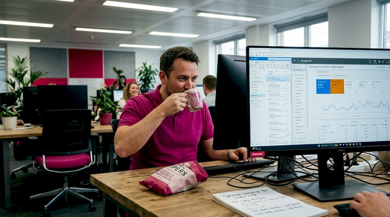 Marketing specialist checks digital campaign data