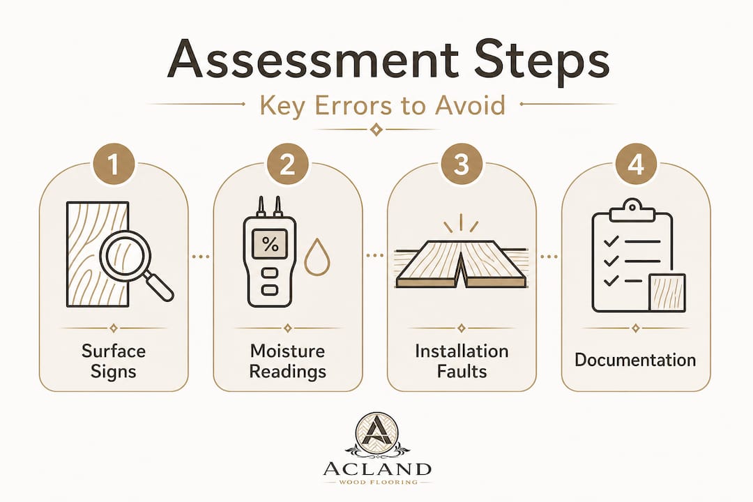 Vertical flow infographic showing assessment steps