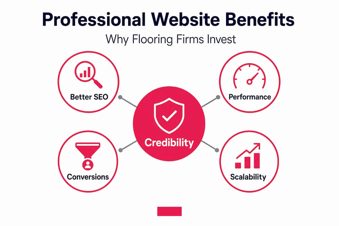 Infographic shows main benefits of professional flooring websites