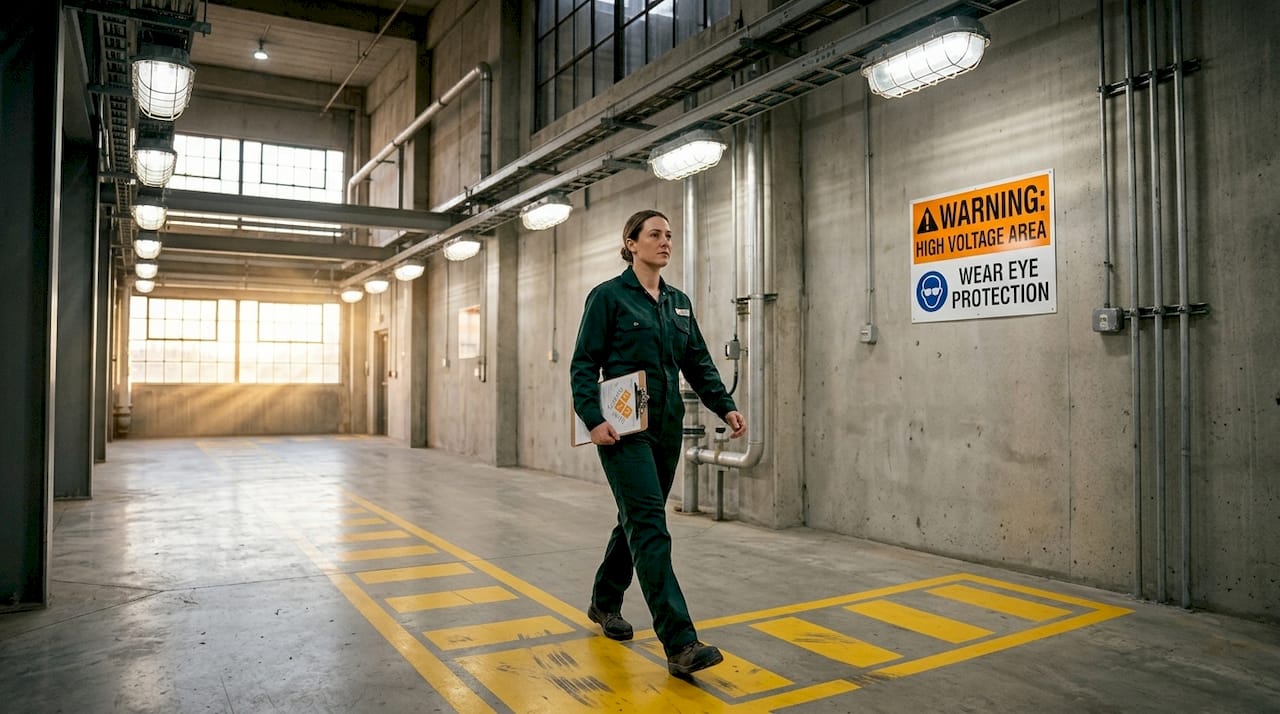 Explosion proof LED lights in industrial area