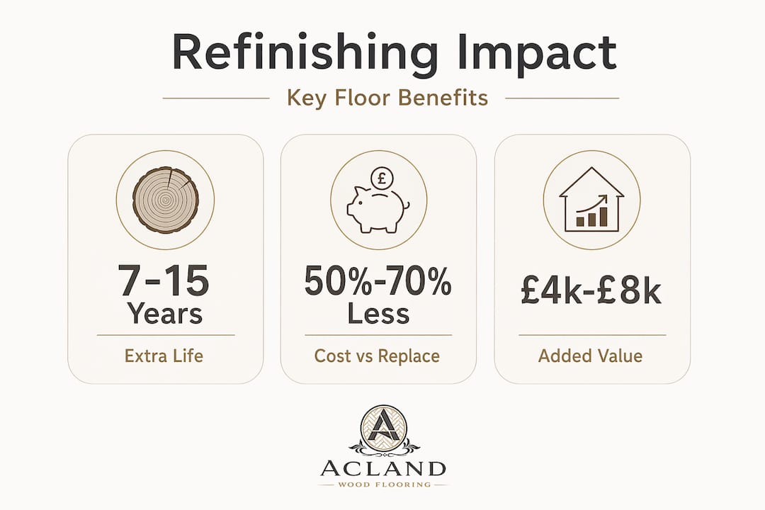 Infographic highlighting refinishing stats and benefits