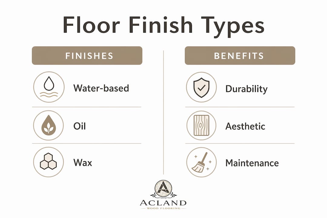 Infographic comparing floor finish types and their benefits