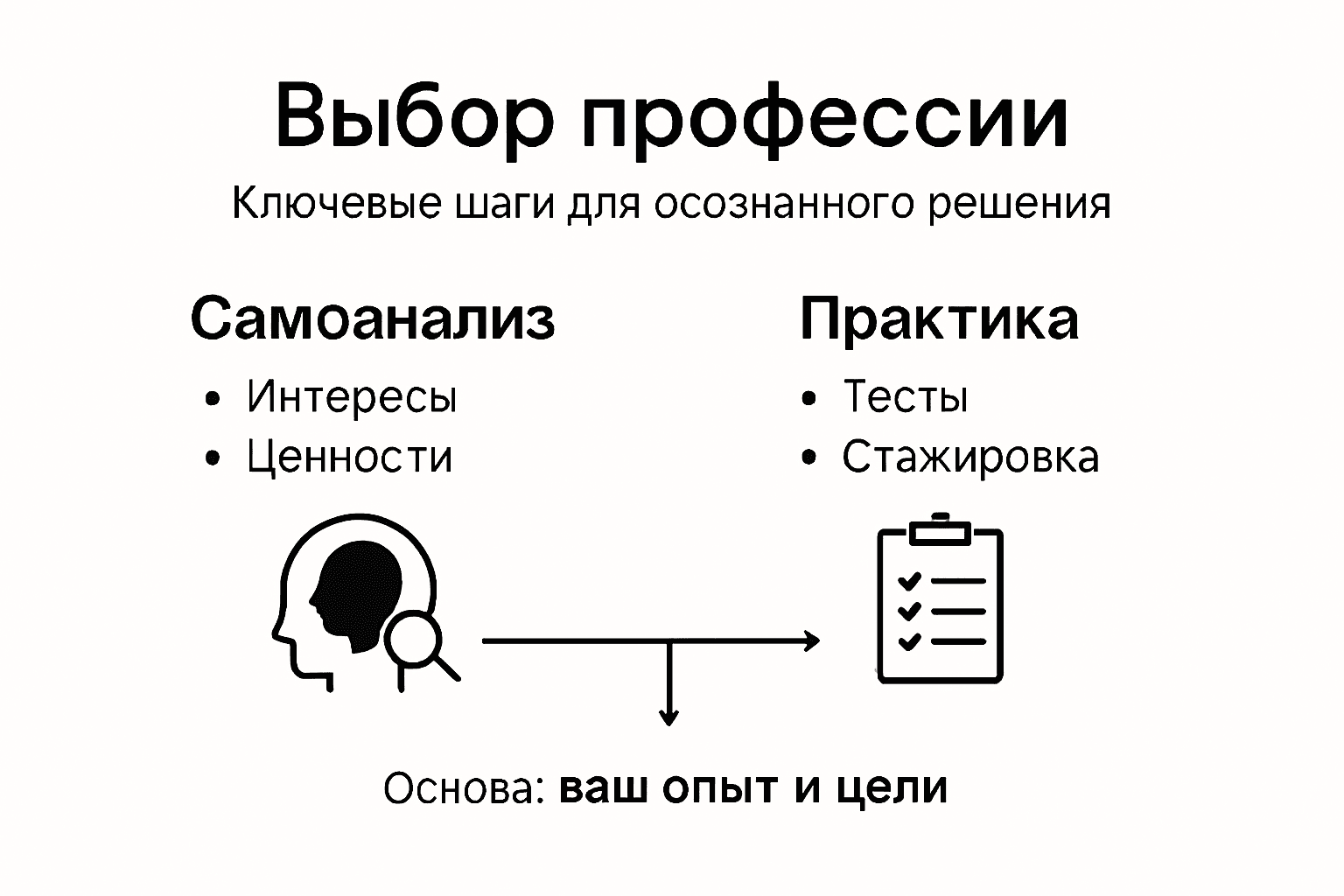 Пошаговое руководство по выбору профессии в формате инфографики